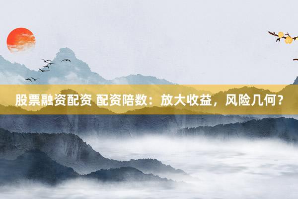 股票融资配资 配资陪数：放大收益，风险几何？
