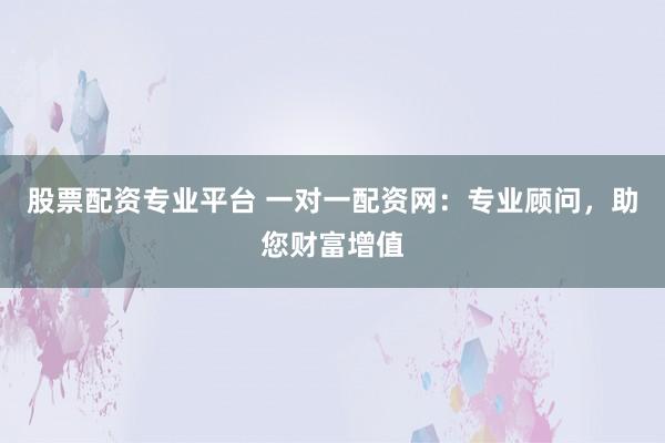 股票配资专业平台 一对一配资网:专业顾问,助您财富增值
