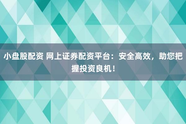 小盘股配资 网上证券配资平台:安全高效,助您把握投资良机!
