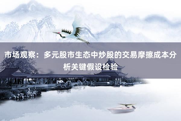 市场观察：多元股市生态中炒股的交易摩擦成本分析关键假设检验