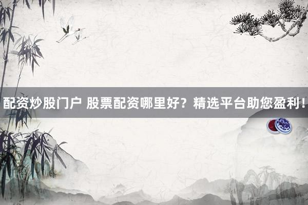 配资炒股门户 股票配资哪里好?精选平台助您盈利!