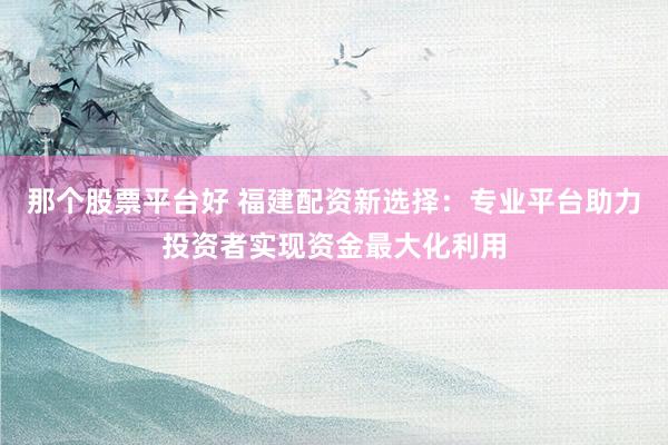 那个股票平台好 福建配资新选择：专业平台助力投资者实现资金最大化利用