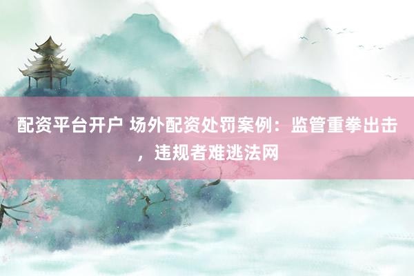 配资平台开户 场外配资处罚案例：监管重拳出击，违规者难逃法网